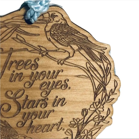 Crow Handmade wood etched engraved rustic bird ornament raven keepsake bookmark - Picture 16 of 16